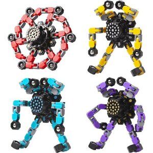 Fidget Spinners for Kids and Adults Stress Relief Sensory Toy 4 Pack Bulk Set